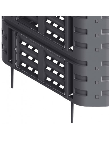 Compostiera da Giardino Nera 93,3x93,3x113 cm 740 L