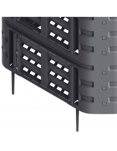 Compostiera da Giardino Nera 93,3x93,3x146 cm 1000 L