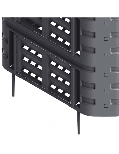 Compostiera da Giardino Nera 93,3x93,3x80 cm 480 L