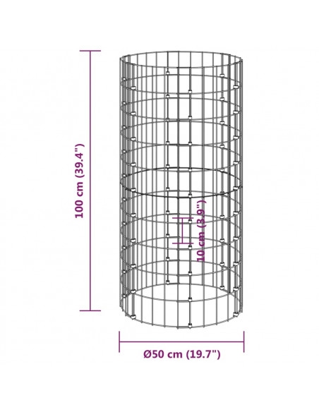 Compostiera da Giardino Ø50x100 cm in Acciaio Zincato