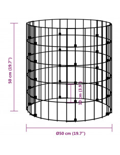 Compostiera da Giardino Ø50x50 cm in Acciaio Zincato