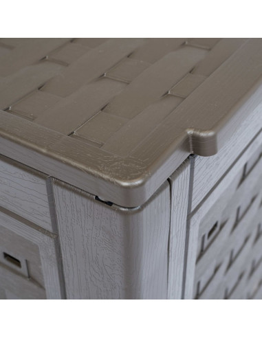 Compostiera Giardino Marrone 60x60x83 cm 300 L Rattan Plastica