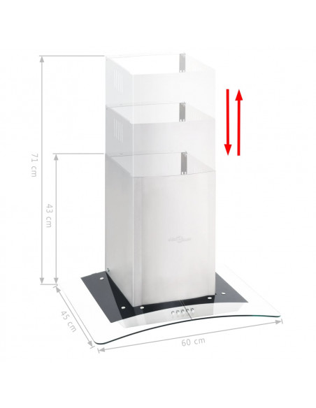 Cappa Aspirante a Muro 60 cm Acciaio Inossidabile 756 m³/h LED
