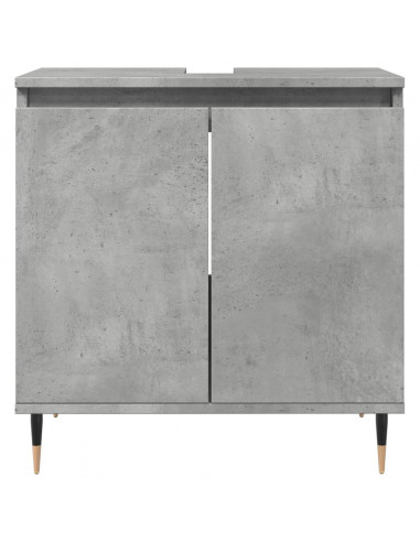 Armadietto da Bagno Grigio Cemento 58x33x60cm in Truciolato