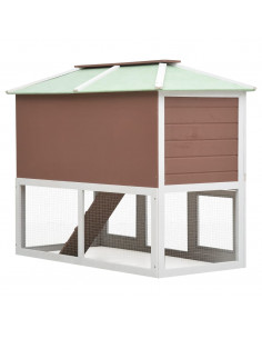 Conigliera a Due Piani Marrone in Legno