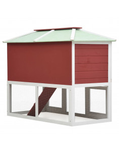 Conigliera a Due Piani Rossa in Legno