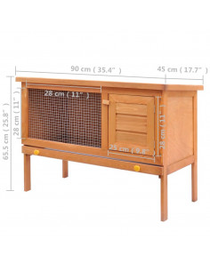 Conigliera all'Aperto Casetta Piccoli Animali 1 Livello Legno