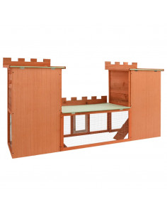 Conigliera all'Aperto Grande Gabbia Animali Piccoli 2 Casette