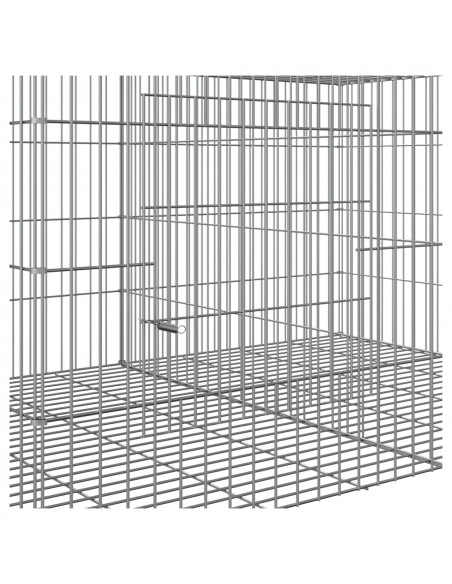 Conigliera con 2 Pannelli 110x79x54 cm Ferro Zincato