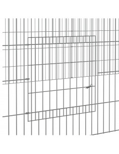 Conigliera con 2 Pannelli 220x110x55 cm Ferro Zincato