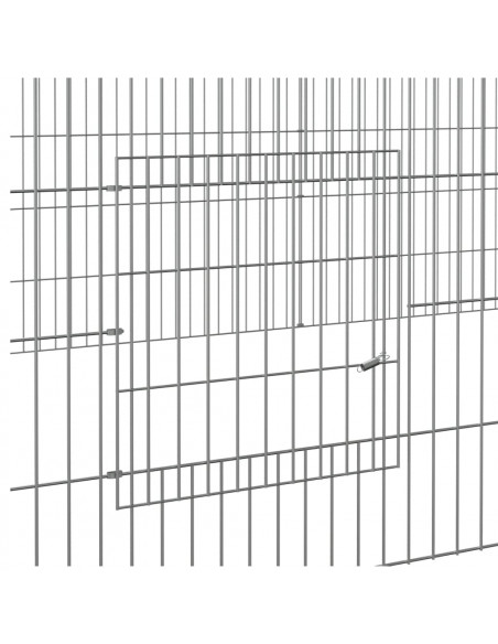 Conigliera con 2 Pannelli 220x110x55 cm Ferro Zincato