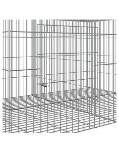 Conigliera con 3 Pannelli 163x79x54 cm Ferro Zincato