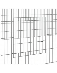 Conigliera con 4 Pannelli 433x109x54 cm Ferro Zincato