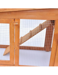 Conigliera Grande all'Aperto per Animali Piccoli Tetto Legno