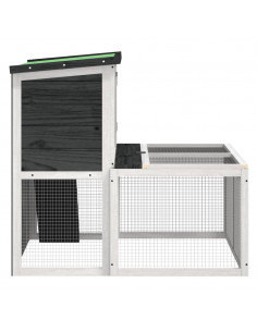 Conigliera Grigia 102x90x84,5 cm in Legno Massello di Pino