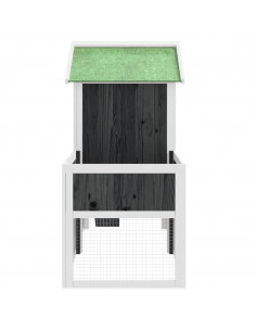 Conigliera Grigia 170x63x113 cm in Legno Massello di Pino