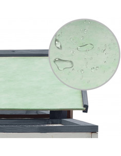 Conigliera Grigia 310x70x87cm in Legno Massello di Pino e Abete