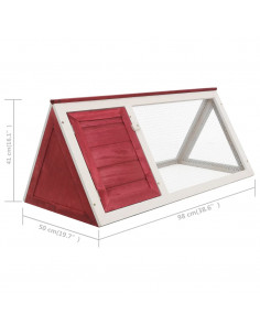 Conigliera in Legno Rossa