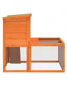 Conigliera Marrone 102x90x84,5 cm in Legno Massello di Pino