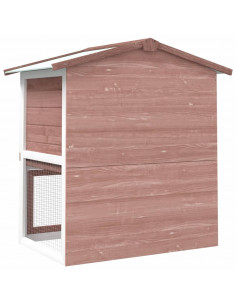 Conigliera per Esterni con 3 Porte Marrone in Legno