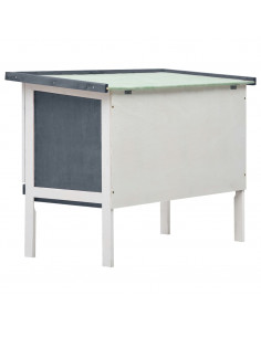 Conigliera per Esterni con Piano Singolo Grigia in Legno