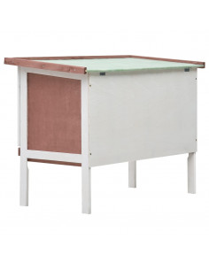 Conigliera per Esterni con Piano Singolo Marrone in Legno