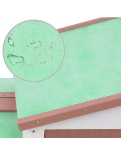 Conigliera per Esterni Grande Marrone Bianca 145x45x84 cm Legno