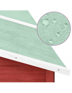 Conigliera per Esterni Grande Rossa e Bianca in Legno di Abete