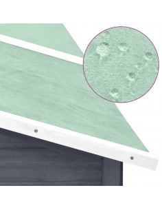 Conigliera per Esterni Grigia e Bianca in Legno di Abete