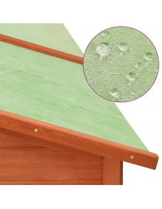 Conigliera per Esterni Marrone in Legno Massello Abete