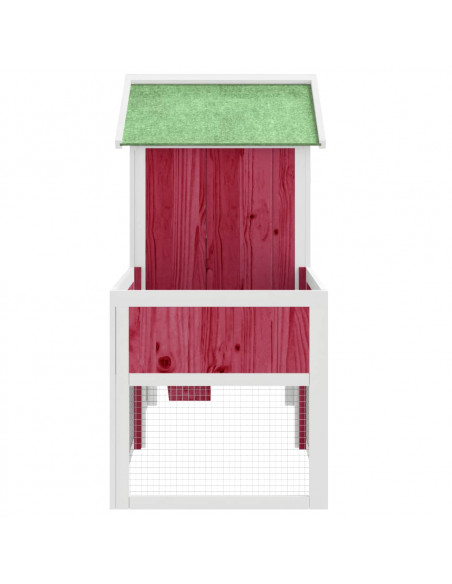 Conigliera Rossa 170x63x113 cm in Legno Massello di Pino