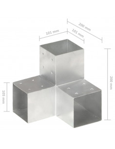 Connettore per Pali a Forma di Y in Metallo Zincato 101x101 mm