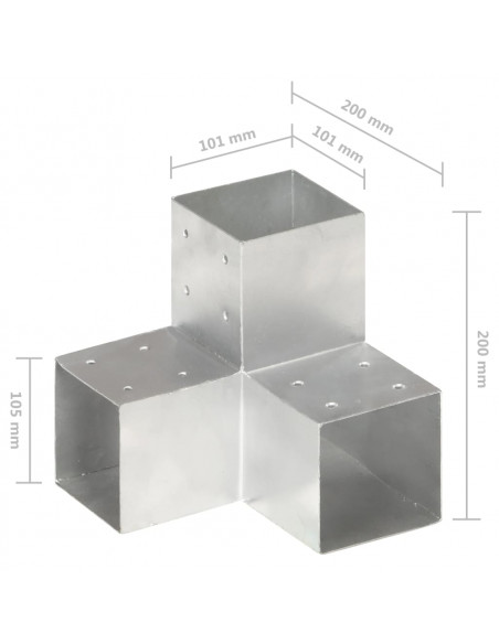 Connettore per Pali a Forma di Y in Metallo Zincato 101x101 mm