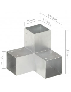 Connettore per Pali a Forma di Y in Metallo Zincato 91x91 mm