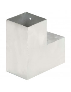 Connettori Pali a Forma di L 4 pz in Metallo Zincato 101x101 mm