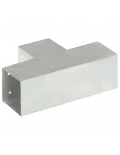 Connettori Pali a Forma di T 4 pz in Metallo Zincato 101x101 mm