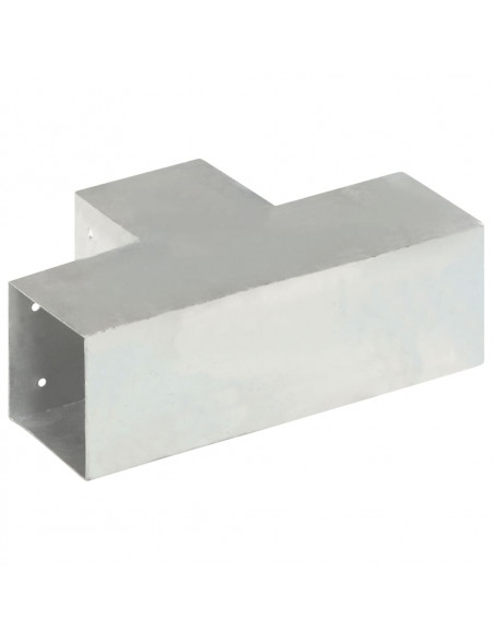 Connettori Pali a Forma di T 4 pz in Metallo Zincato 101x101 mm