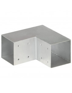 Connettori per Pali a Forma di L 4 pz Metallo Zincato 91x91 mm
