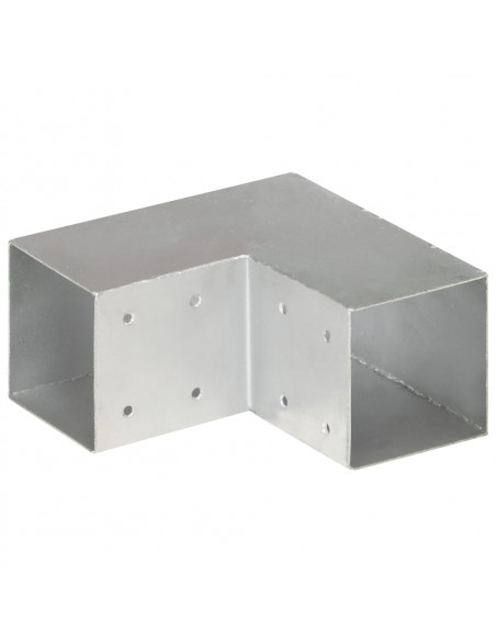 Connettori per Pali a Forma di L 4 pz Metallo Zincato 91x91 mm