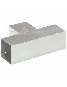 Connettori per Pali a Forma di T 4 pz Metallo Zincato 91x91 mm