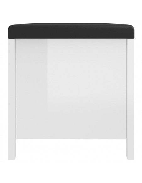 Contenitore con Cuscino Bianco Lucido 105x40x45cm Multistrato