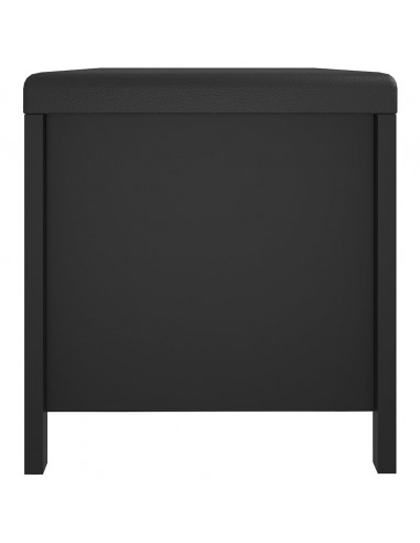 Contenitore con Cuscino Nero 105x40x45cm Legno Multistrato
