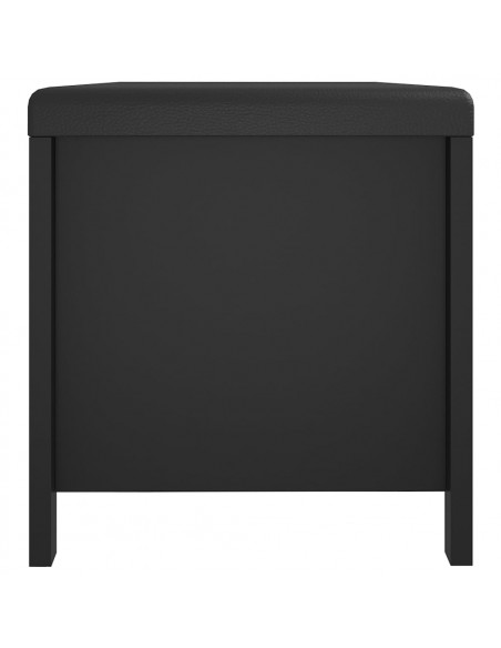 Contenitore con Cuscino Nero 105x40x45cm Legno Multistrato