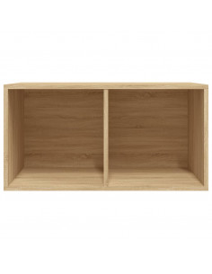 Contenitore per Vinili Rovere 71x34x36 cm in Legno Multistrato