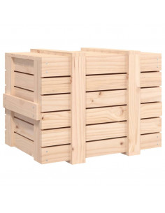Contenitore Portaoggetti 58x40,5x42 cm Legno Massello di Pino