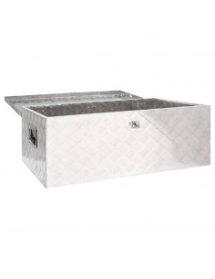 Contenitore Portaoggetti Argento 100x55x37 cm in Alluminio