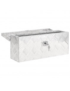 Contenitore Portaoggetti Argento 50 x 15 x 20,5 cm in Alluminio