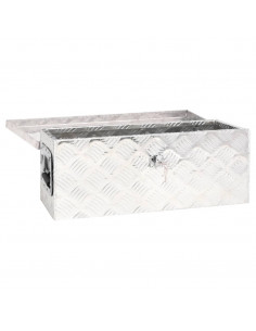 Contenitore Portaoggetti Argento 60x23,5x23 cm in Alluminio