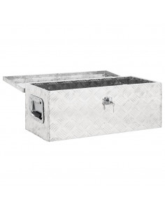 Contenitore Portaoggetti Argento 70x31x27 cm in Alluminio