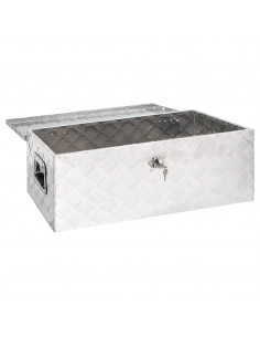 Contenitore Portaoggetti Argento 80x39x30 cm in Alluminio